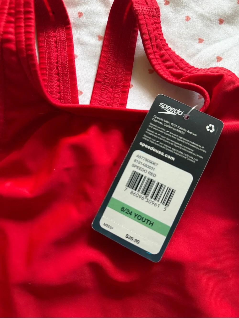 Speedo Bright Red Girls' One-Piece Swim Suit